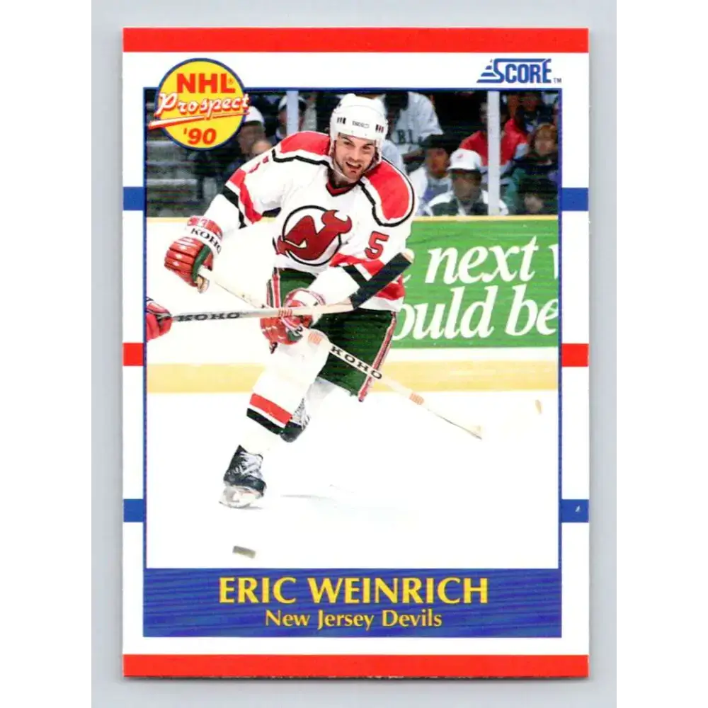 1990-91 Score #389 Eric Weinrich NM-MT RC Rookie New Jersey Devils Hockey Card