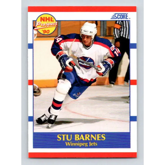 1990-91 Score #391 Stu Barnes NM-MT RC Rookie Winnipeg Jets Hockey Card