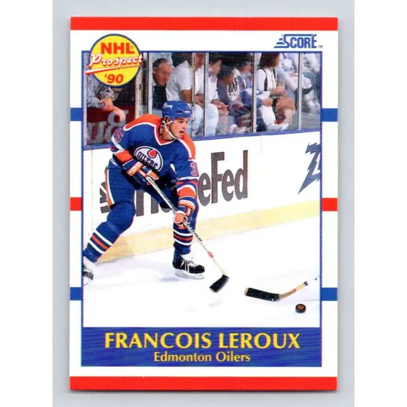 1990-91 Score #393 Francois Leroux NM-MT RC Rookie Edmonton Oilers Hockey Card