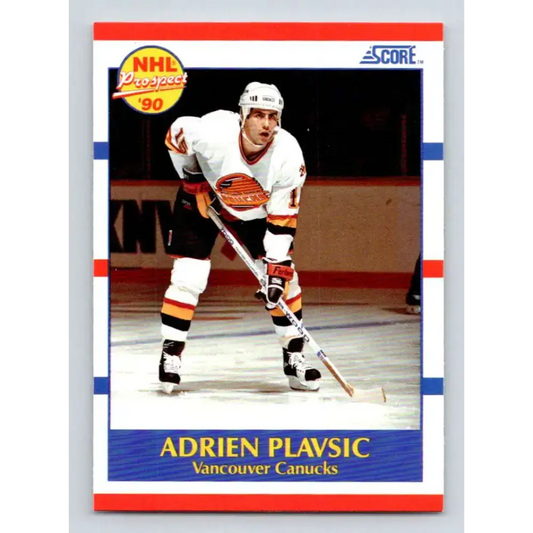 1990-91 Score #394 Adrien Plavsic NM-MT RC Rookie Vancouver Canucks Hockey Card