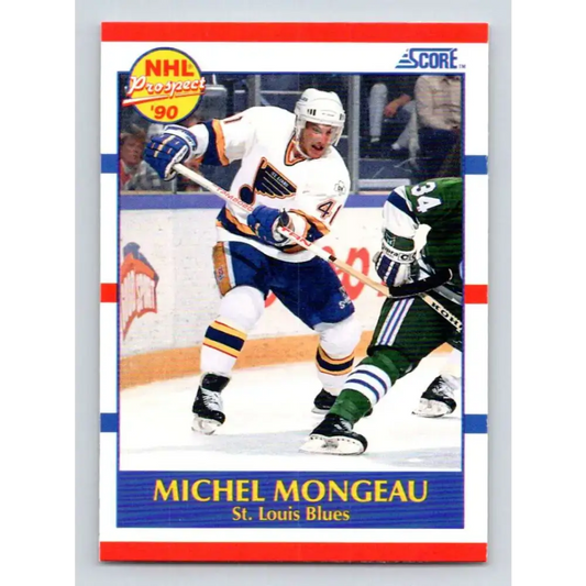 1990-91 Score #395 Michel Mongeau NM-MT RC Rookie St. Louis Blues Hockey Card