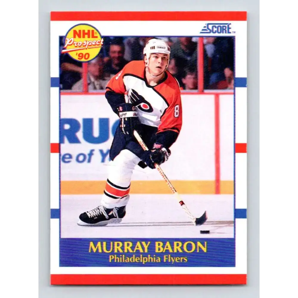 1990-91 Score #399 Murray Baron NM-MT RC Rookie Philadelphia Flyers Hockey Card - Hockey Card Single