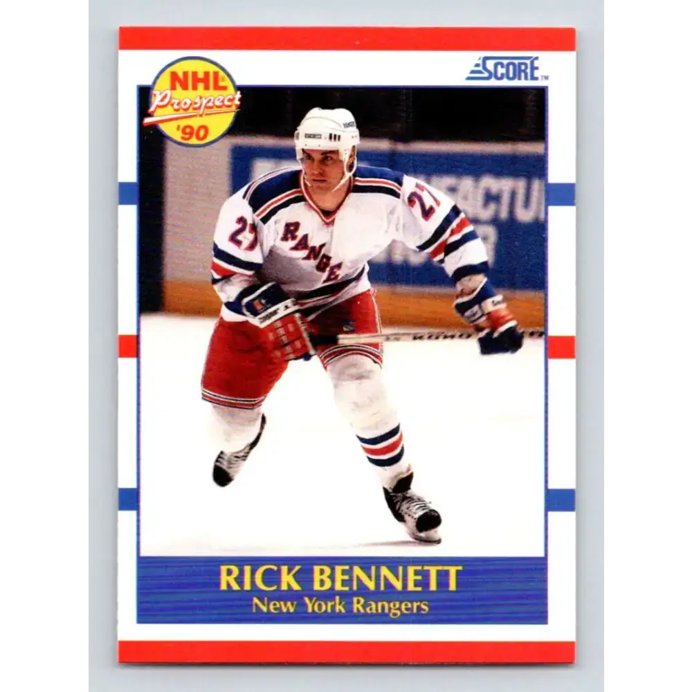 1990-91 Score #400 Rick Bennett NM-MT RC Rookie New York Rangers Hockey Card - Hockey Card Single
