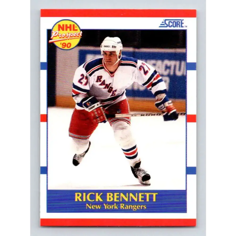 1990-91 Score #400 Rick Bennett NM-MT RC Rookie New York Rangers Hockey Card - Hockey Card Single