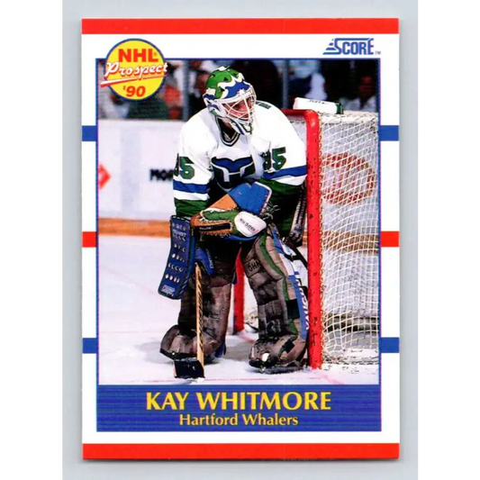 1990-91 Score #402 Kay Whitmore NM-MT RC Rookie Hartford Whalers Hockey Card - Hockey Card Single