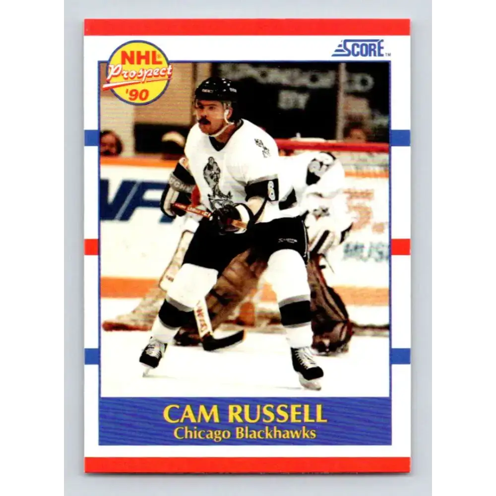 1990-91 Score #408 Cam Russell NM-MT RC Rookie Chicago Blackhawks Hockey Card - Hockey Card Single