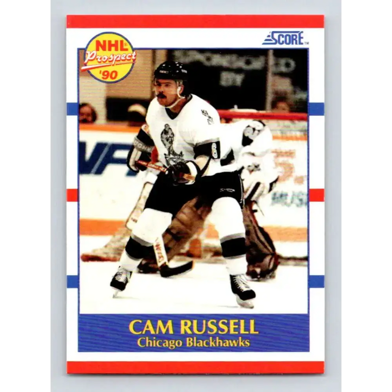 1990-91 Score #408 Cam Russell NM-MT RC Rookie Chicago Blackhawks Hockey Card - Hockey Card Single