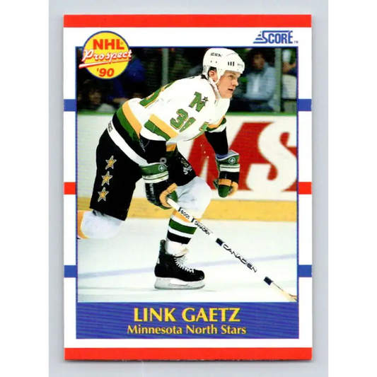 1990-91 Score #411 Link Gaetz NM-MT RC Rookie Minnesota North Stars Hockey Card - Hockey Card Single
