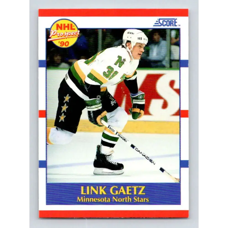 1990-91 Score #411 Link Gaetz NM-MT RC Rookie Minnesota North Stars Hockey Card - Hockey Card Single