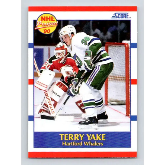 1990-91 Score #419 Terry Yake NM-MT RC Rookie Hartford Whalers Hockey Card - Hockey Card Single