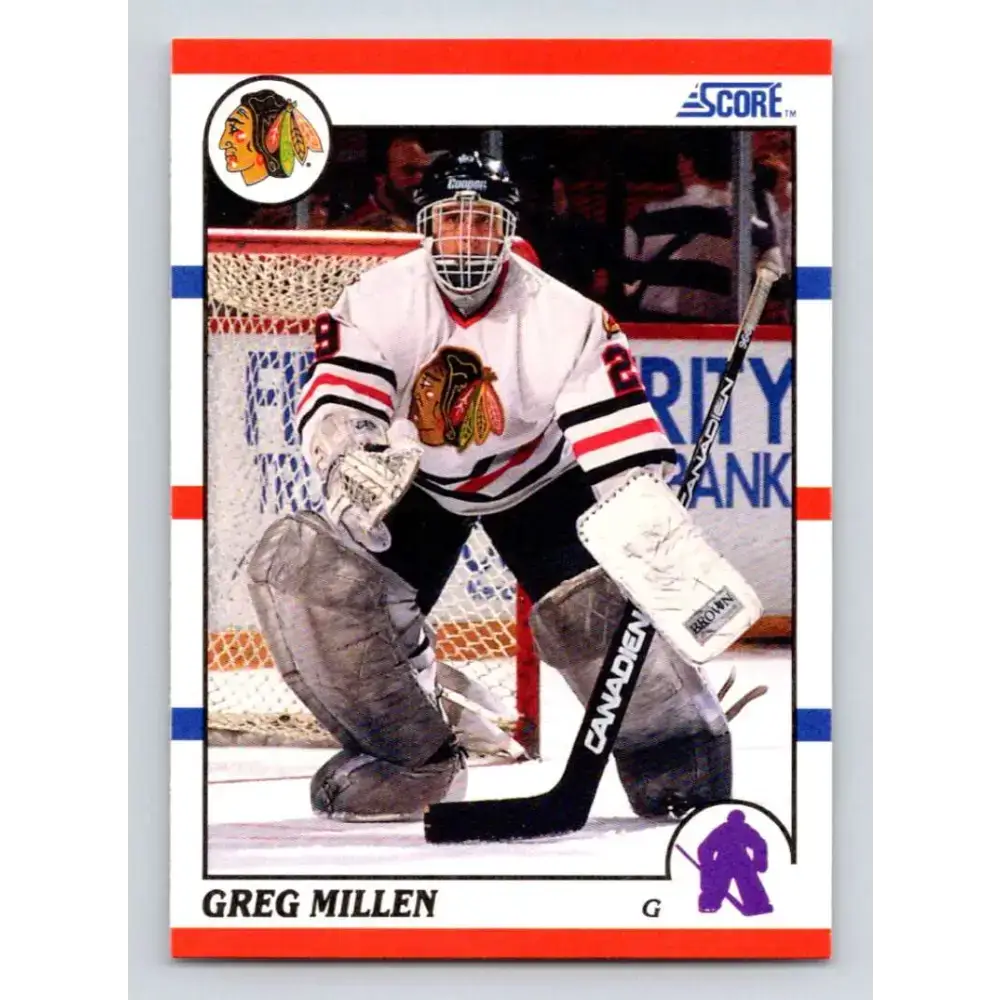 1990-91 Score #42 Greg Millen NM-MT Chicago Blackhawks Hockey Card - Hockey Card Single