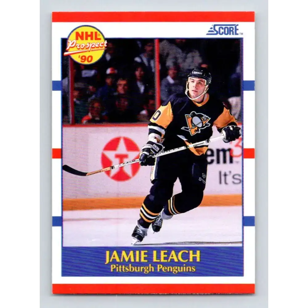1990-91 Score #420 Jamie Leach NM-MT RC Rookie Pittsburgh Penguins Hockey Card - Hockey Card Single