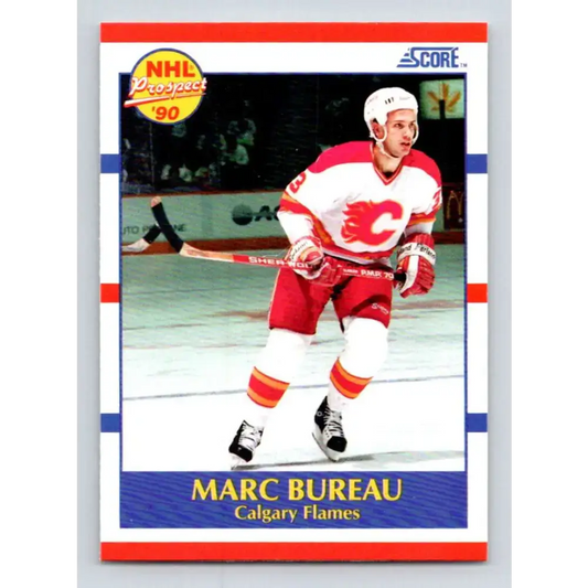1990-91 Score #423 Marc Bureau NM-MT RC Rookie Calgary Flames Hockey Card - Hockey Card Single