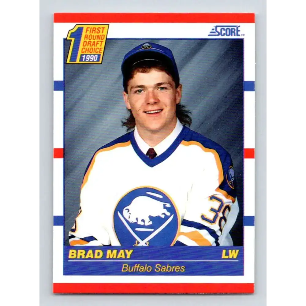 1990-91 Score #427 Brad May NM-MT RC Rookie Buffalo Sabres Hockey Card - Hockey Card Single