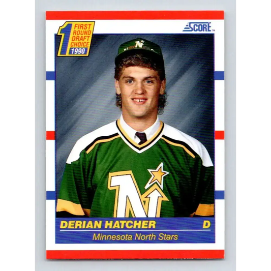1990-91 Score #430 Derian Hatcher NM-MT RC Rookie Minnesota North Stars Hockey Card - Hockey Card Single