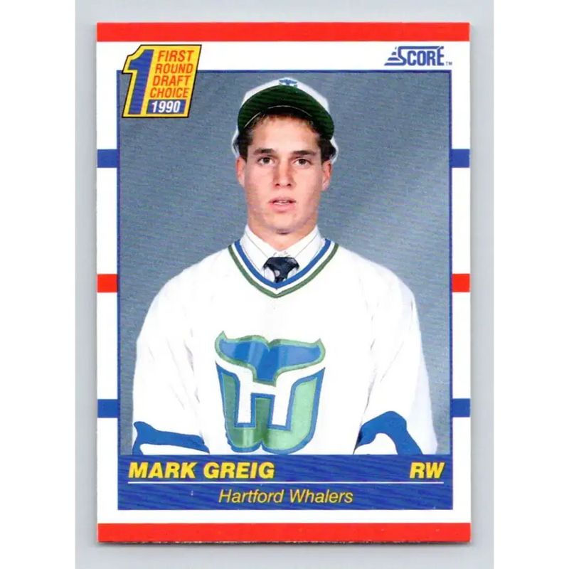 1990-91 Score #431 Mark Greig NM-MT RC Rookie Hartford Whalers Hockey Card