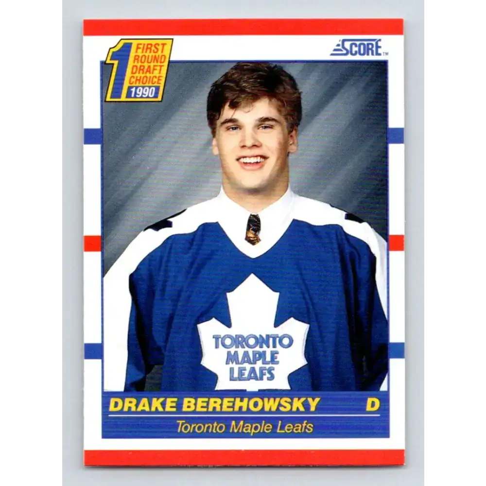 1990-91 Score #434 Drake Berehowsky NM-MT RC Rookie Toronto Maple Leafs Hockey Card - Hockey Card Single
