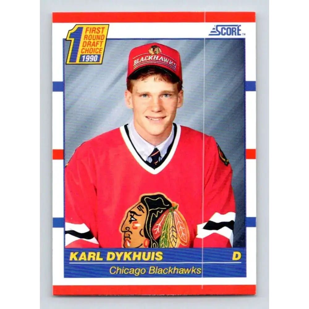 1990-91 Score #437 Karl Dykhuis NM-MT RC Rookie Chicago Blackhawks Hockey Card