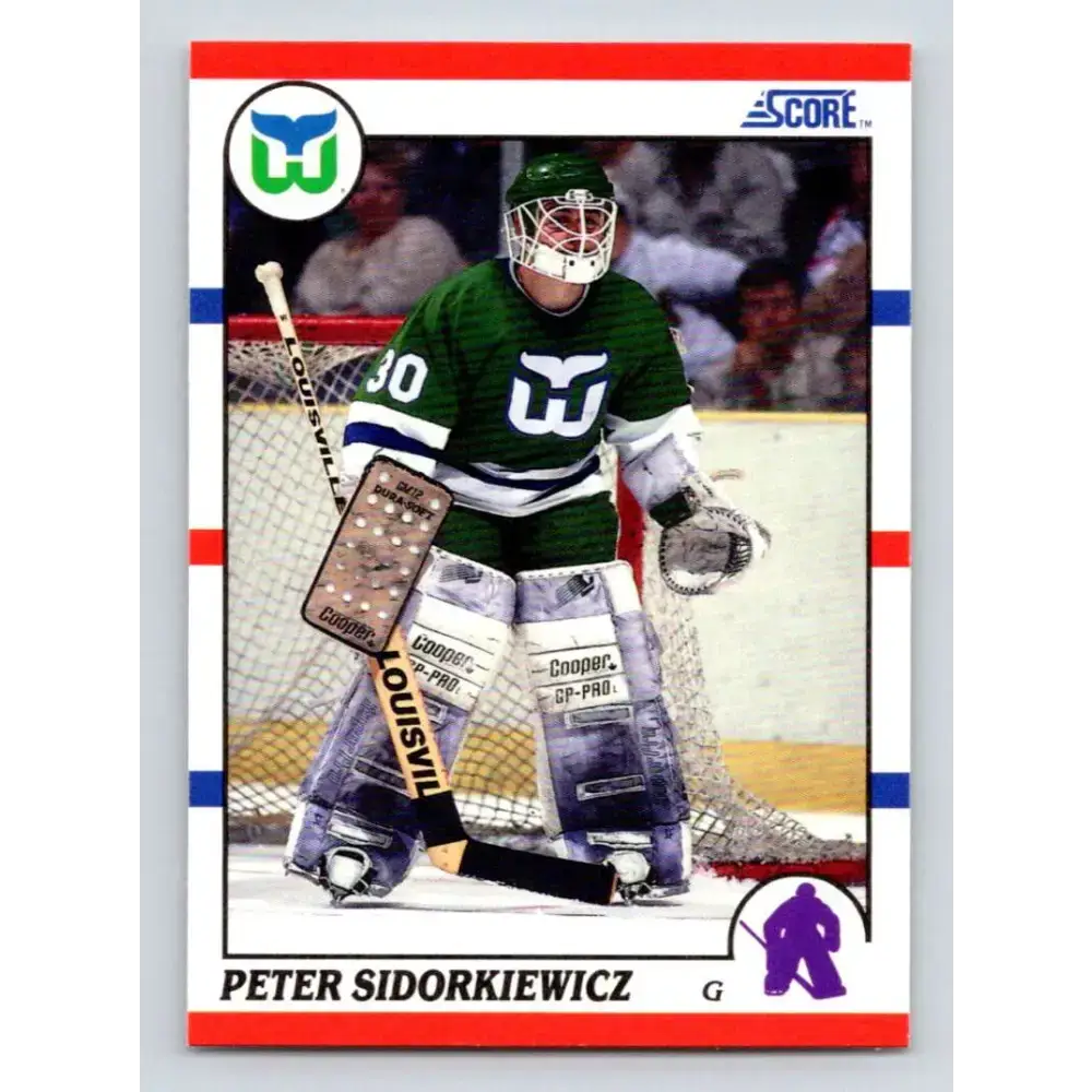 1990-91 Score #46 Peter Sidorkiewicz NM-MT Hartford Whalers Hockey Card - Hockey Card Single