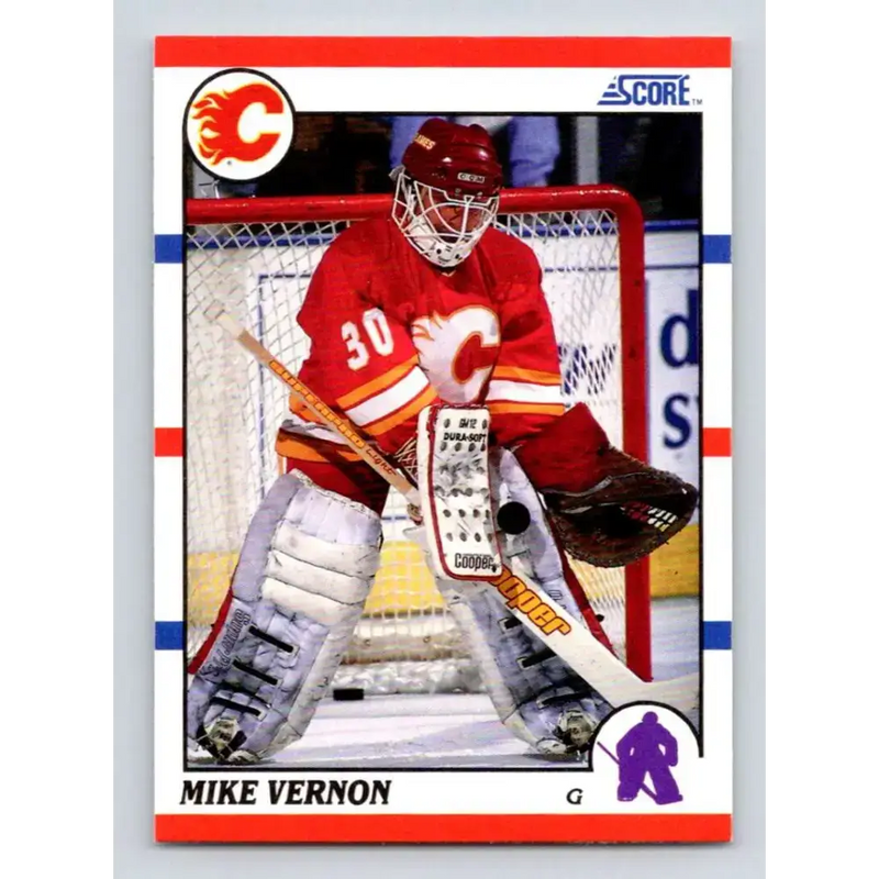 1990-91 Score #52 Mike Vernon NM-MT Calgary Flames Hockey Card - Hockey Card Single