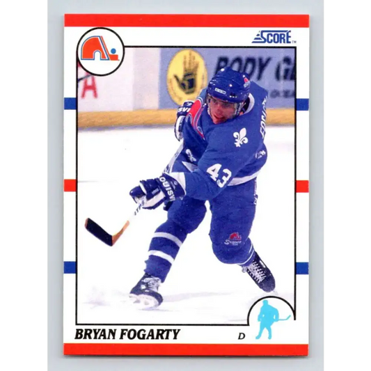 1990-91 Score #54 Bryan Fogarty NM-MT RC Rookie Quebec Nordiques Hockey Card - Hockey Card Single