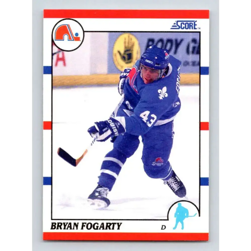 1990-91 Score #54 Bryan Fogarty NM-MT RC Rookie Quebec Nordiques Hockey Card - Hockey Card Single