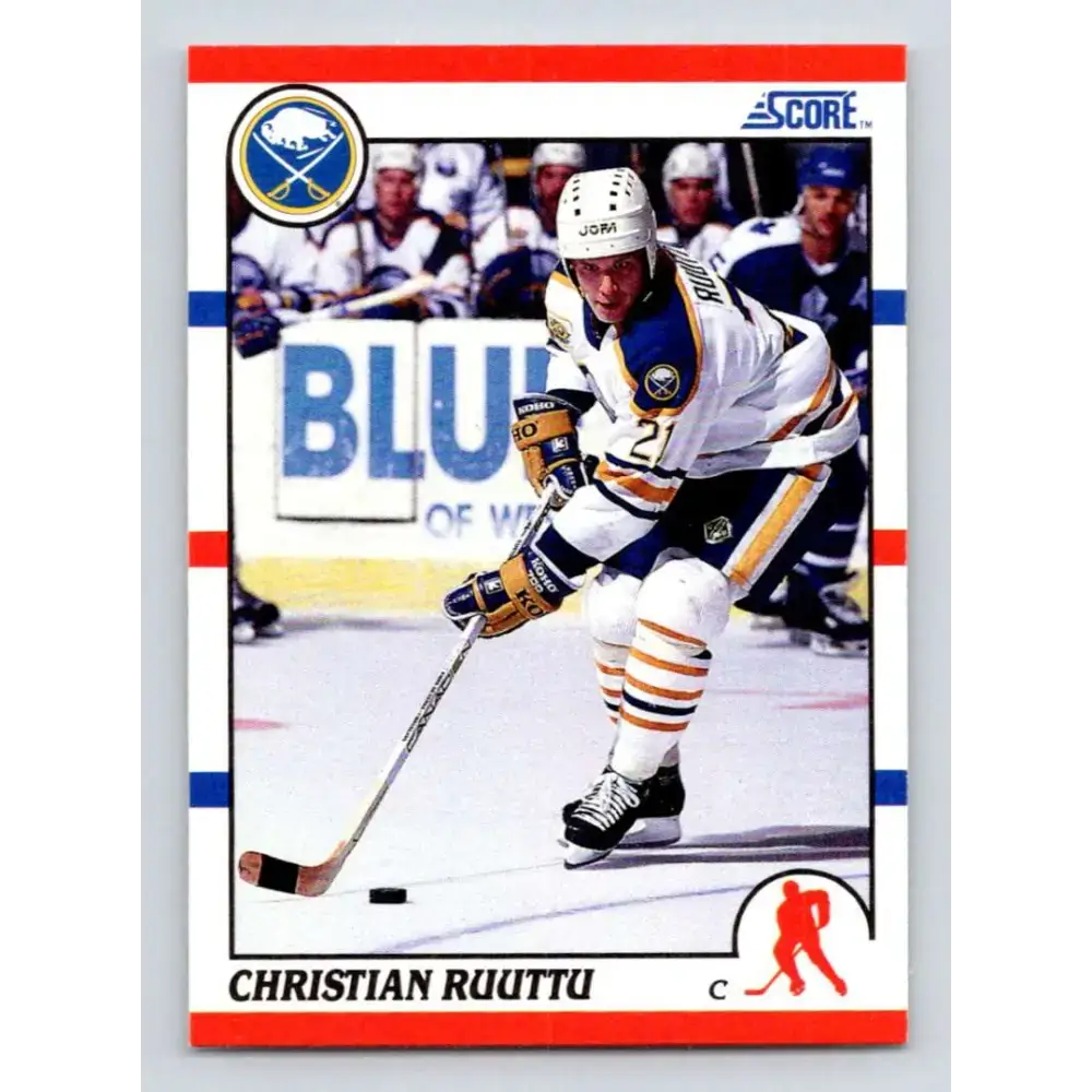 1990-91 Score #77 Christian Ruuttu NM-MT Buffalo Sabres Hockey Card - Hockey Card Single