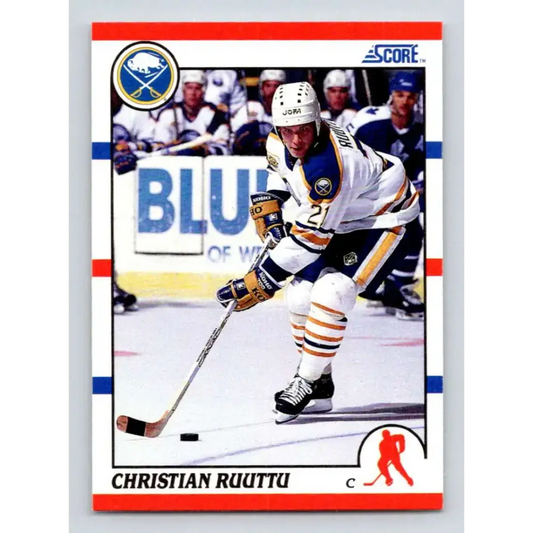 1990-91 Score #77 Christian Ruuttu NM-MT Buffalo Sabres Hockey Card