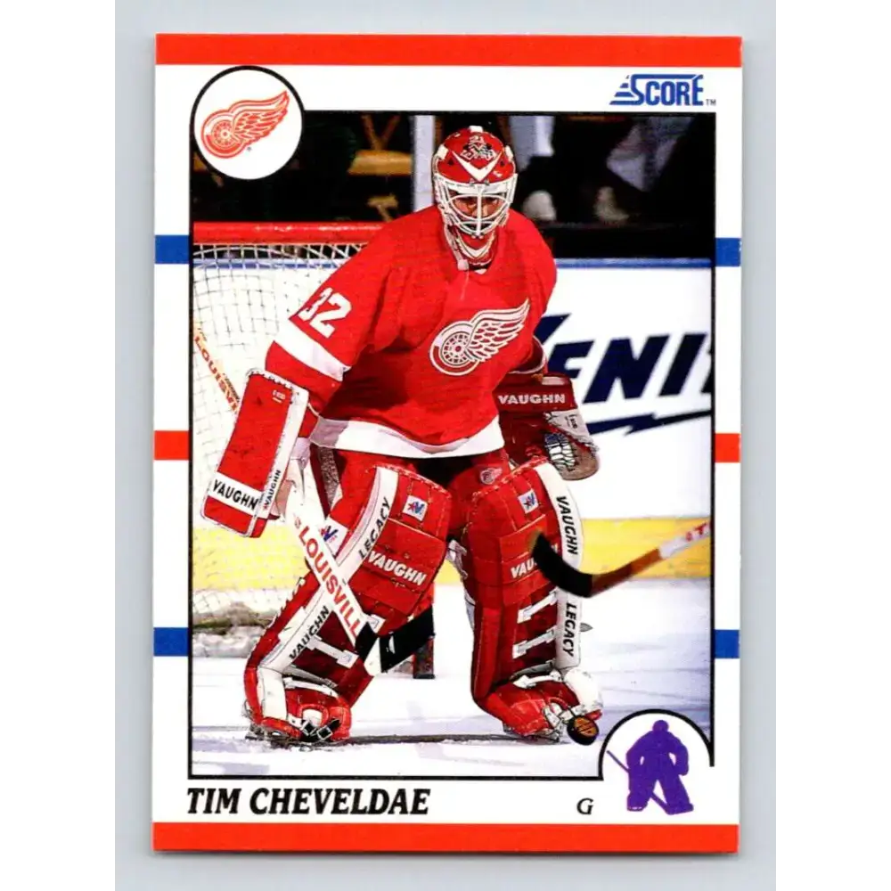 1990-91 Score #87 Tim Cheveldae NM-MT RC Rookie Detroit Red Wings Hockey Card - Hockey Card Single