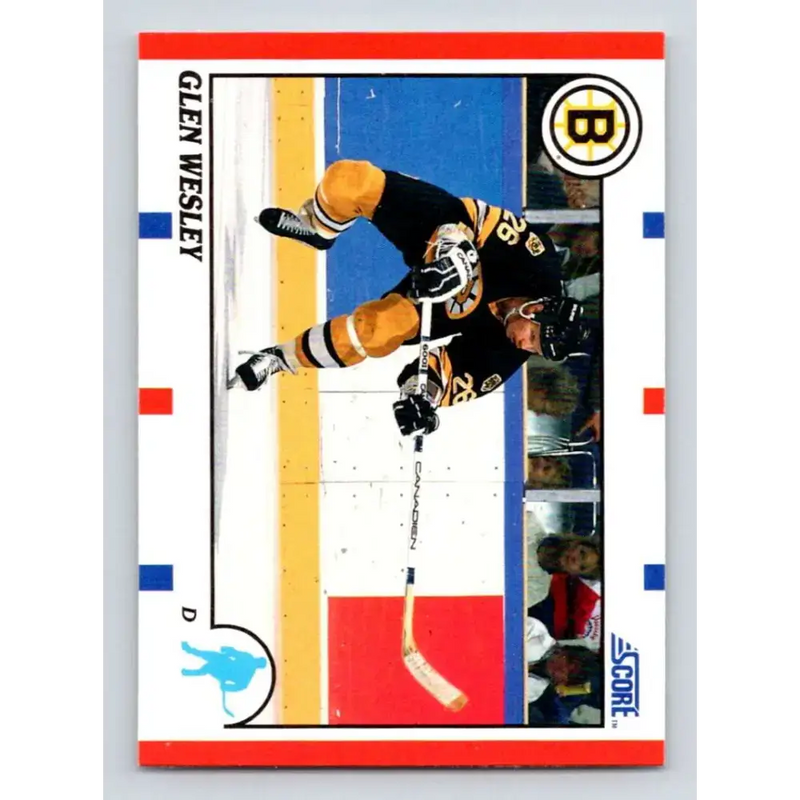 1990-91 Score #97 Glen Wesley NM-MT Boston Bruins Hockey Card - Hockey Card Single