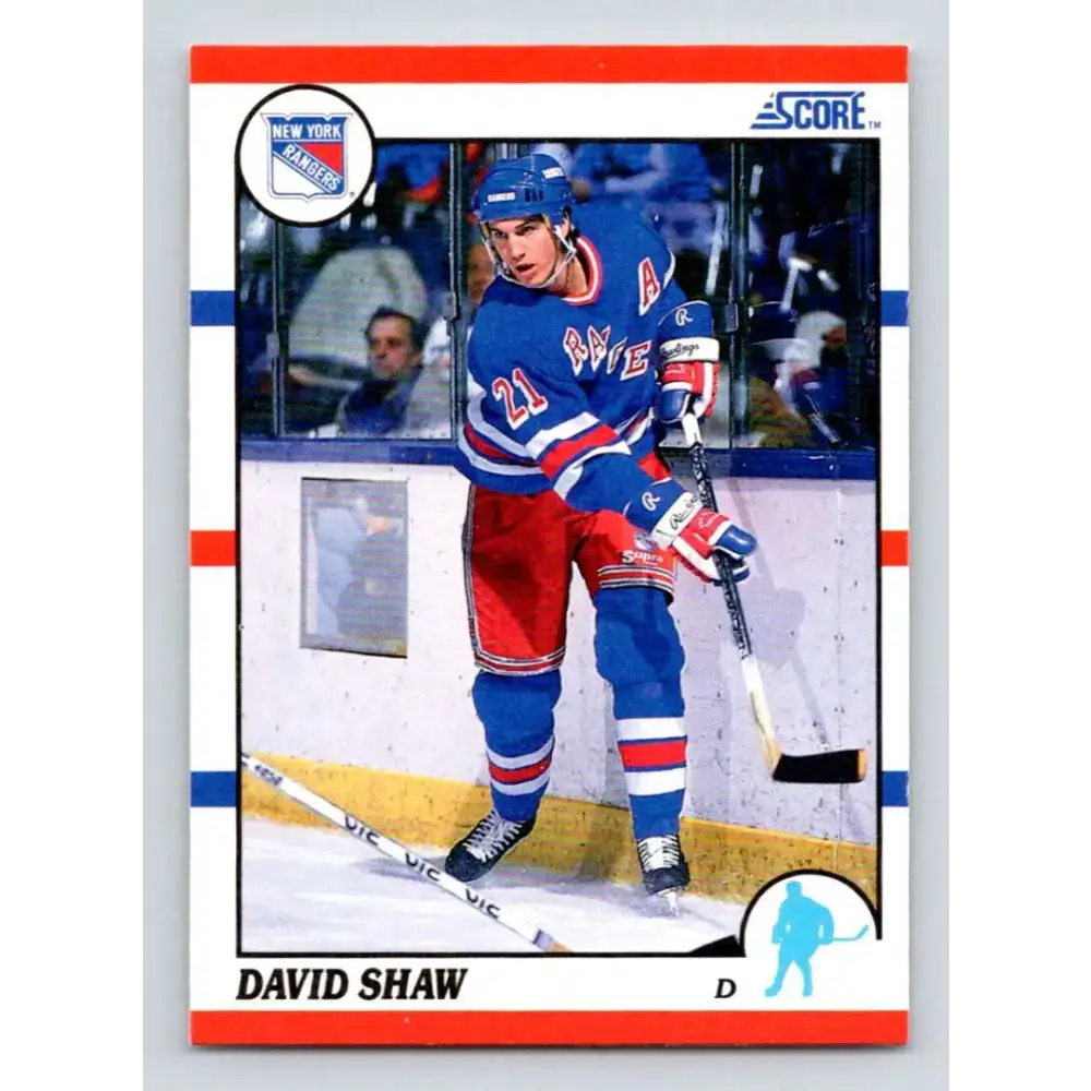 1990-91 Score #98 David Shaw NM-MT New York Rangers Hockey Card - Hockey Card Single