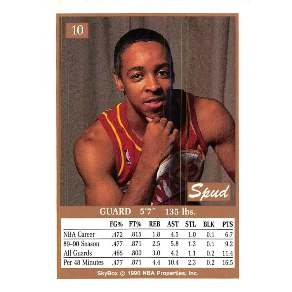 1990-91 SkyBox #10 Spud Webb EX Excellent Atlanta Hawks Basketball Card - Basketball Card Single