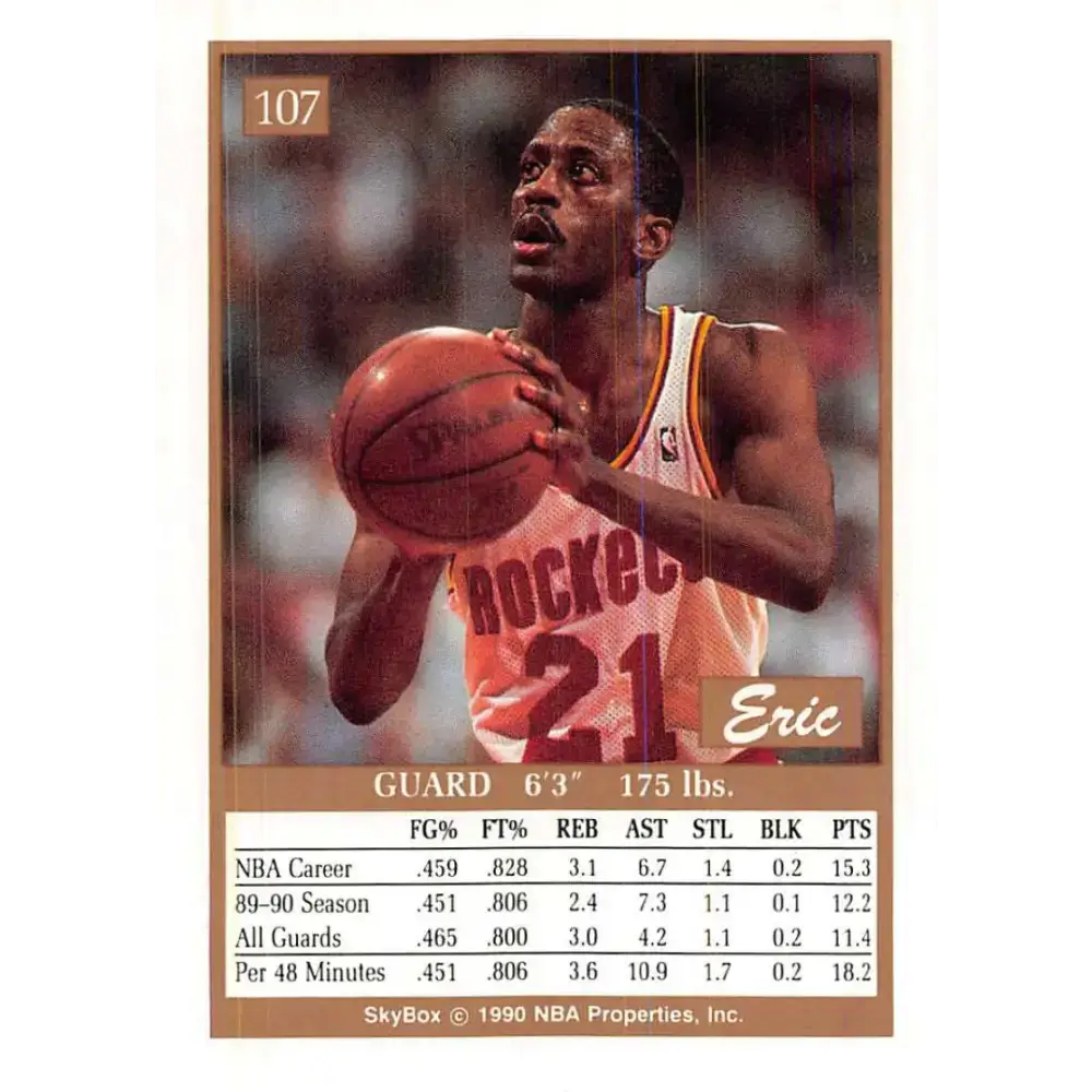 1990-91 SkyBox #107 Sleepy Floyd EX Excellent Houston Rockets Basketball Card - Basketball Card Single