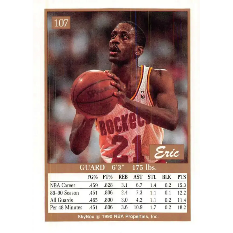 1990-91 SkyBox #107 Sleepy Floyd EX Excellent Houston Rockets Basketball Card - Basketball Card Single