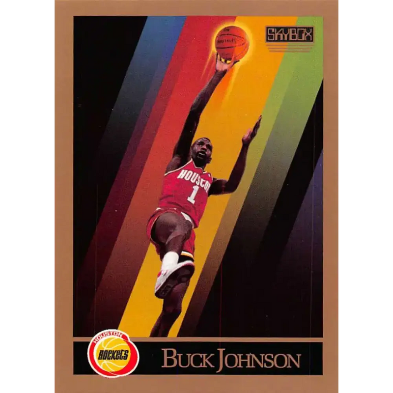 1990-91 SkyBox #108 Buck Johnson EX Excellent Houston Rockets Basketball Card