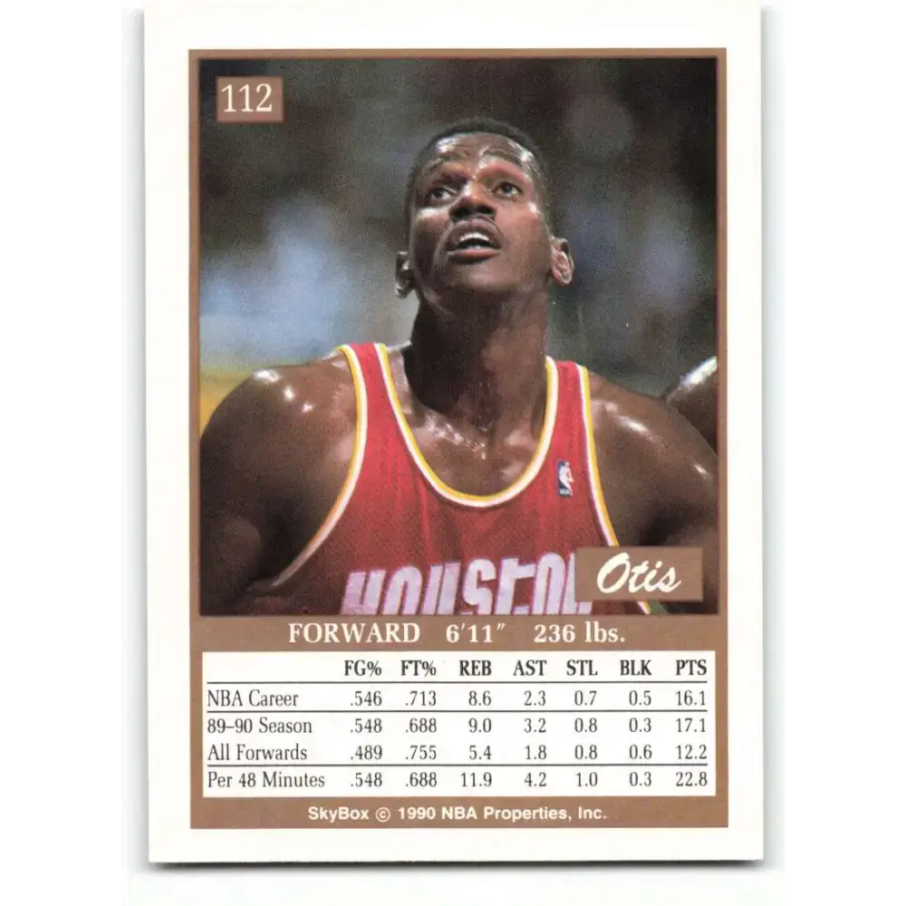 1990-91 SkyBox #112b Otis Thorpe EX Excellent Houston Rockets Basketball Card - Basketball Card Single
