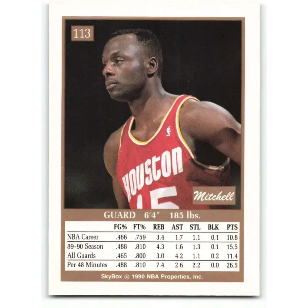 1990-91 SkyBox #113b Mitchell Wiggins EX Excellent SP Houston Rockets Basketball Card - Basketball Card Single