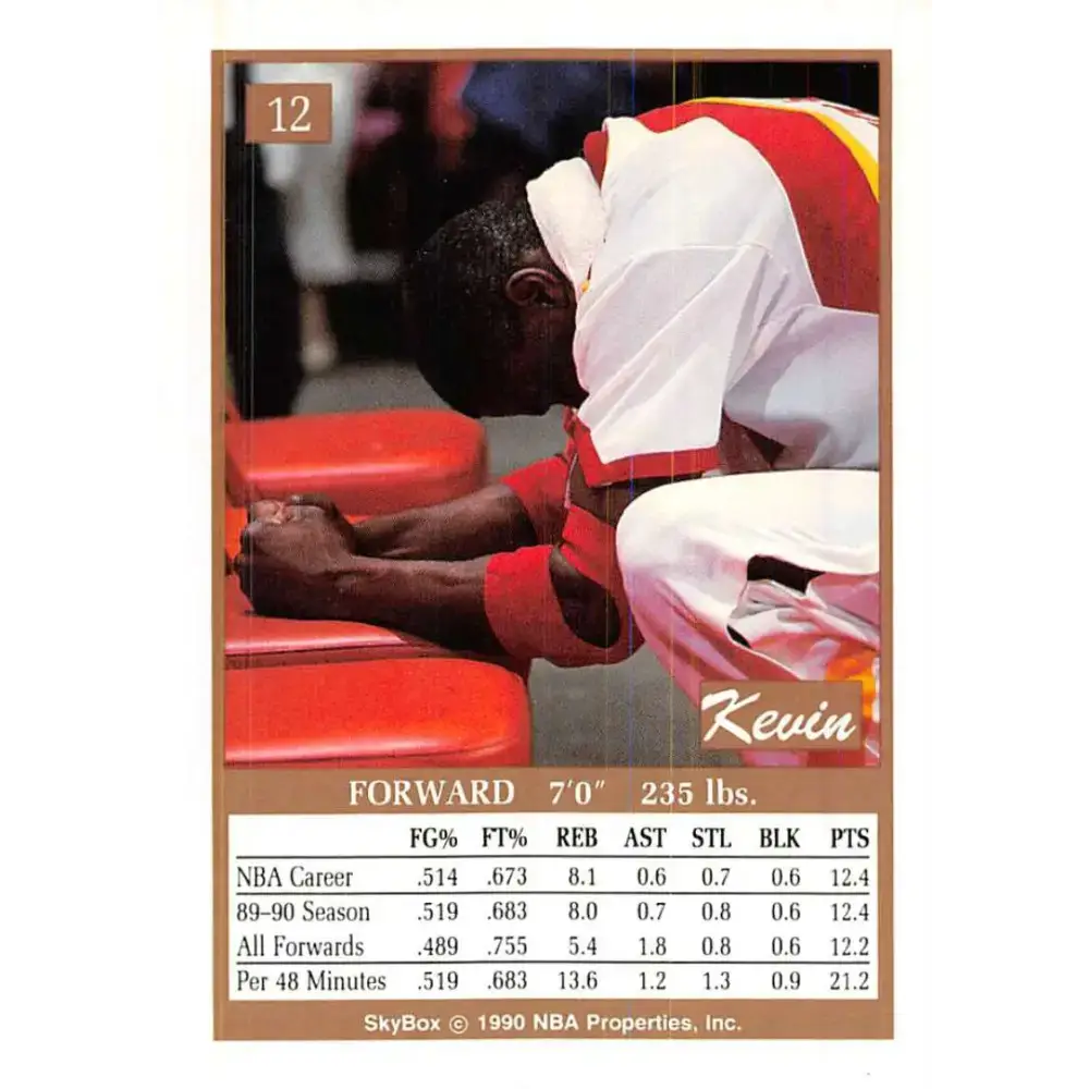 1990-91 SkyBox #12 Kevin Willis EX Excellent Atlanta Hawks Basketball Card - Basketball Card Single