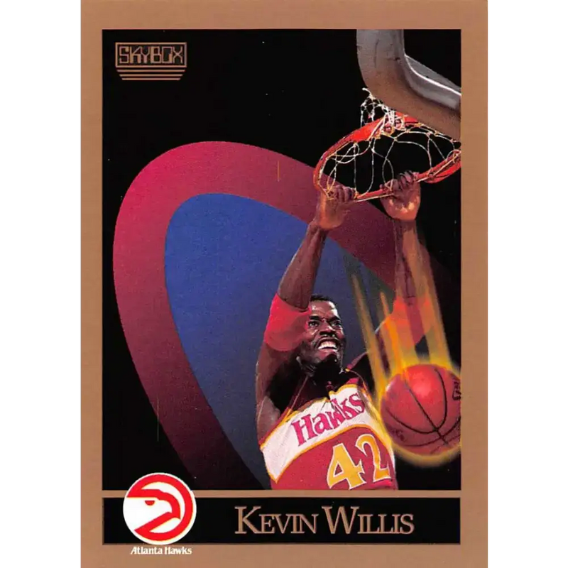 1990-91 SkyBox #12 Kevin Willis EX Excellent Atlanta Hawks Basketball Card - Basketball Card Single
