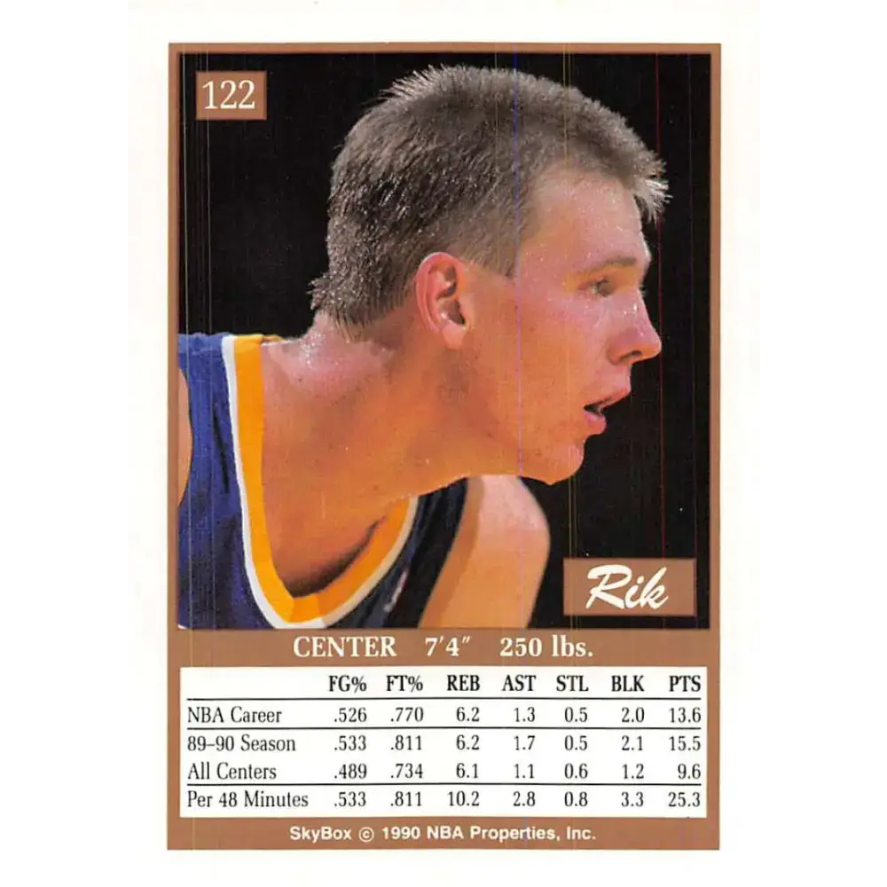 1990-91 SkyBox #122 Rik Smits EX Excellent Indiana Pacers Basketball Card - Basketball Card Single
