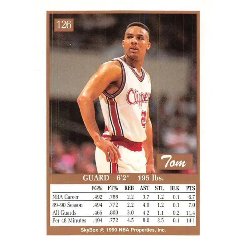 1990-91 SkyBox #126 Tom Garrick EX Excellent Los Angeles Clippers Basketball Card - Basketball Card Single