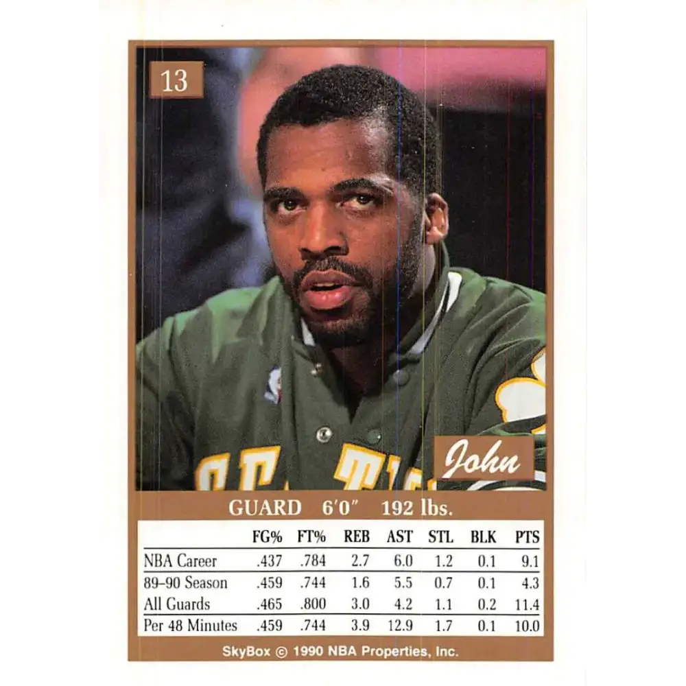 1990-91 SkyBox #13 John Bagley EX Excellent Boston Celtics Basketball Card - Basketball Card Single