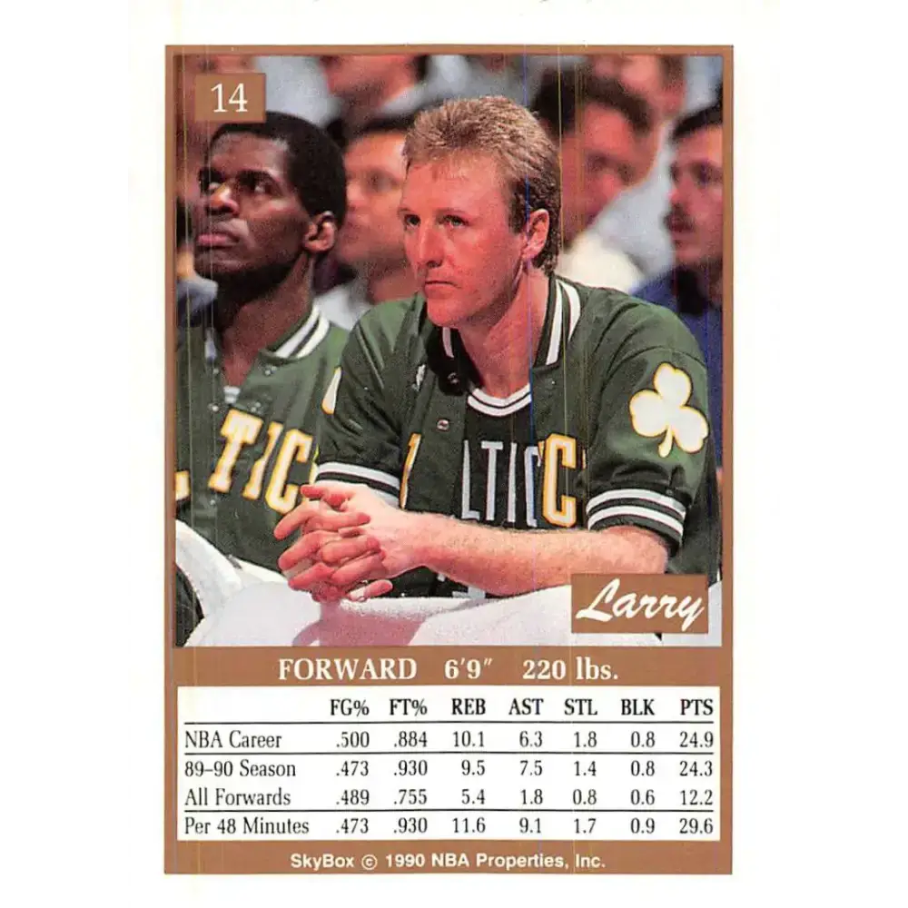 1990-91 SkyBox #14 Larry Bird EX Excellent Boston Celtics Basketball Card - Basketball Card Single