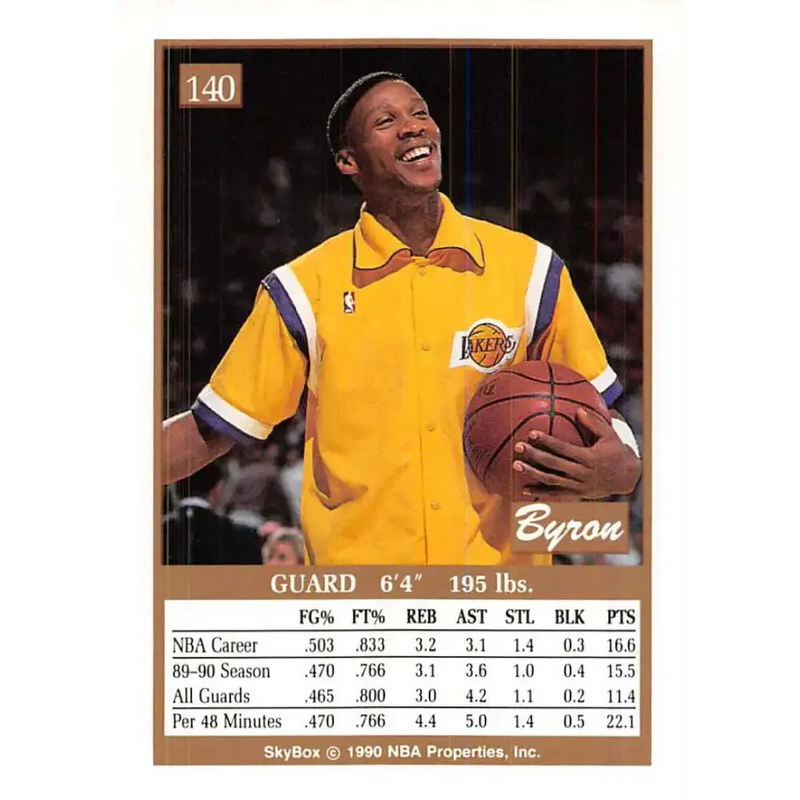 1990-91 SkyBox #140 Byron Scott EX Excellent Los Angeles Lakers Basketball Card - Basketball Card Single