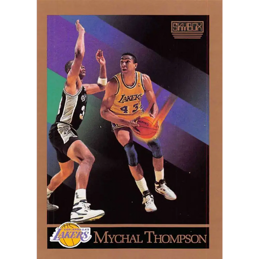1990-91 SkyBox #141 Mychal Thompson EX Excellent Los Angeles Lakers Basketball Card