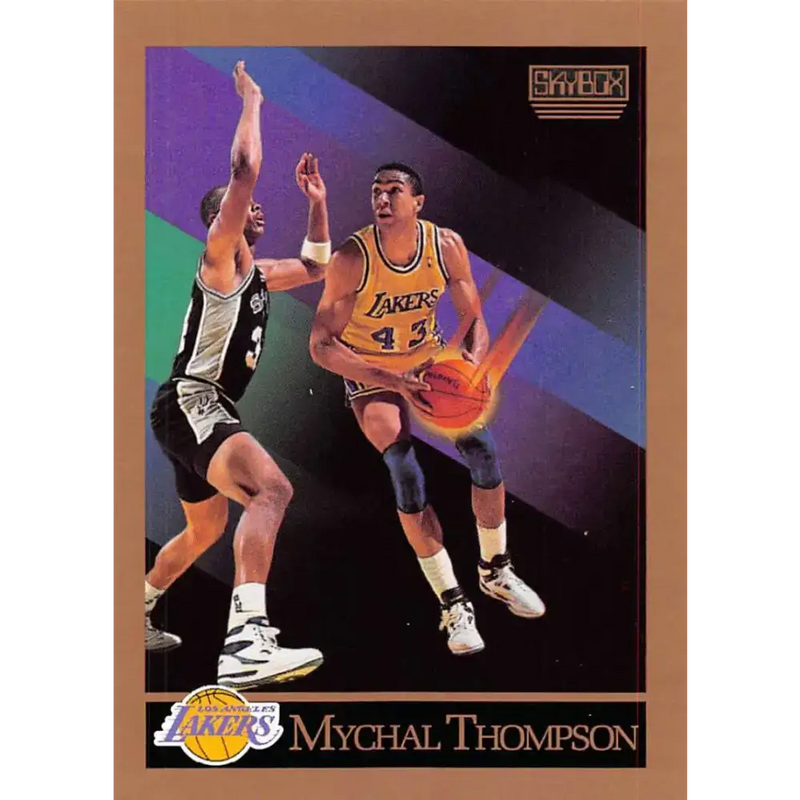 1990-91 SkyBox #141 Mychal Thompson EX Excellent Los Angeles Lakers Basketball Card - Basketball Card Single