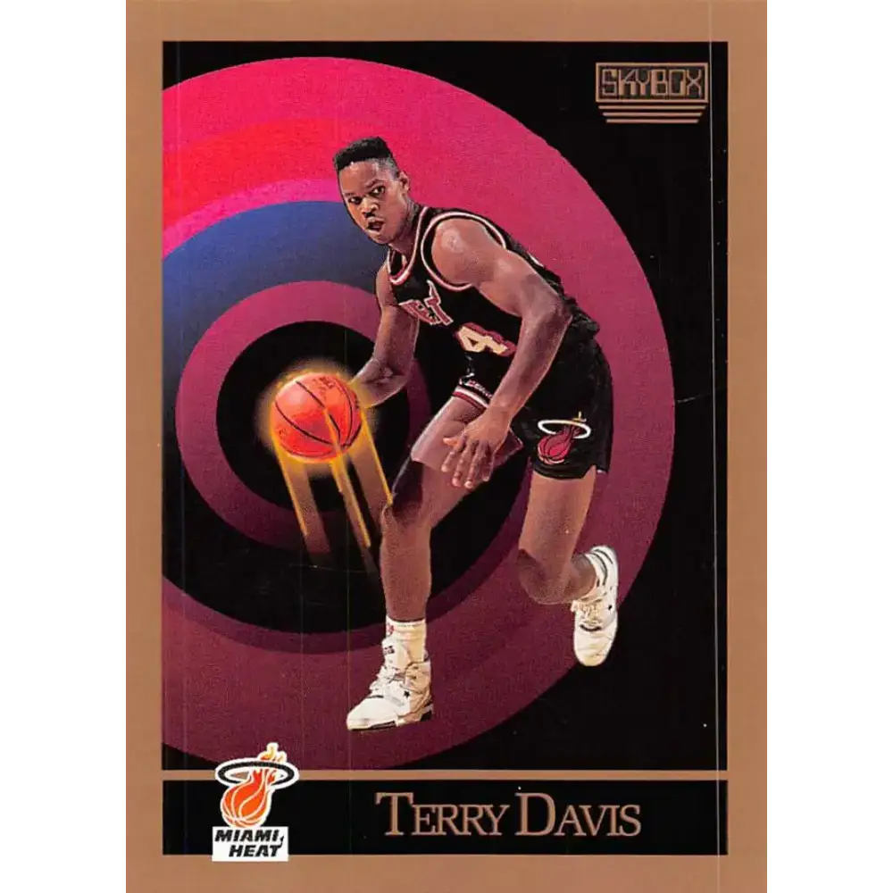 1990-91 SkyBox #144 Terry Davis EX Excellent RC Rookie Miami Heat Basketball Card - Basketball Card Single