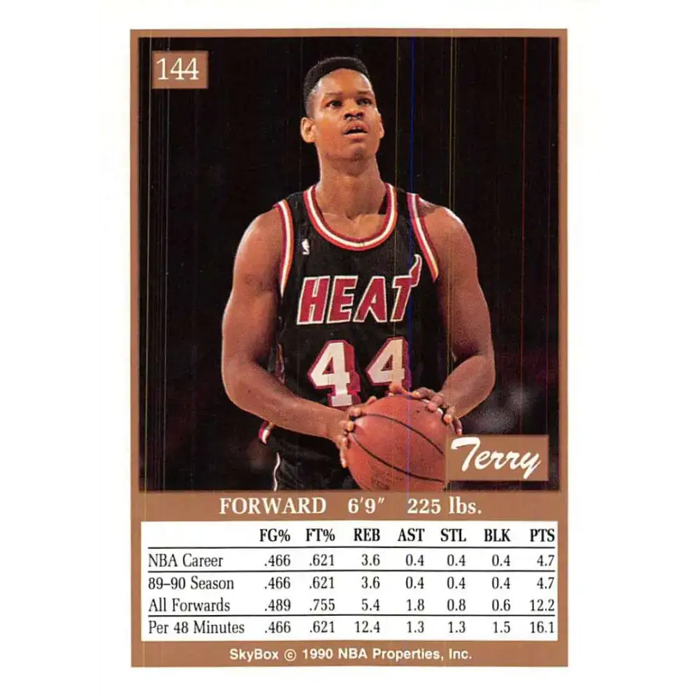 1990-91 SkyBox #144 Terry Davis EX Excellent RC Rookie Miami Heat Basketball Card - Basketball Card Single