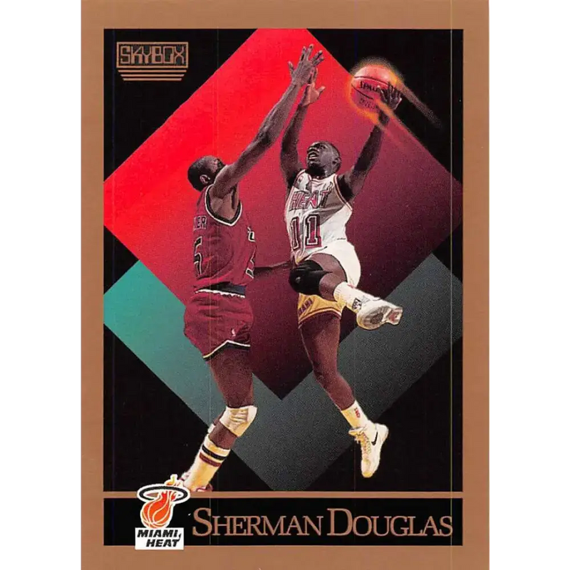1990-91 SkyBox #145 Sherman Douglas EX Excellent RC Rookie Miami Heat Basketball Card - Basketball Card Single