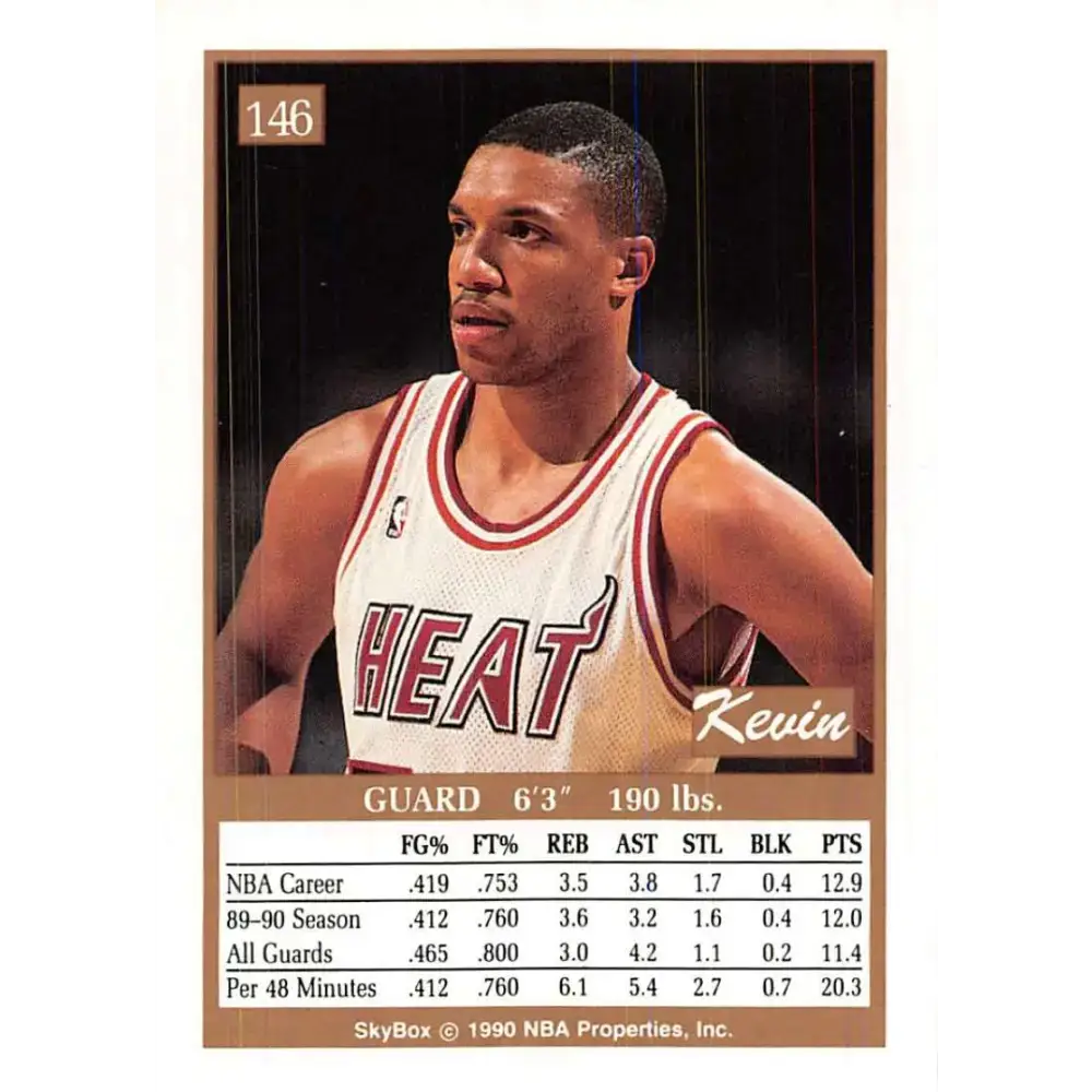 1990-91 SkyBox #146 Kevin Edwards EX Excellent Miami Heat Basketball Card - Basketball Card Single